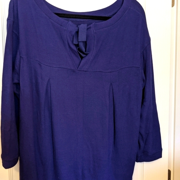 NWOT Neiman Marcus Purple Plum Hi-Low Trapeze Sweater- Size  Large - Picture 3 of 4